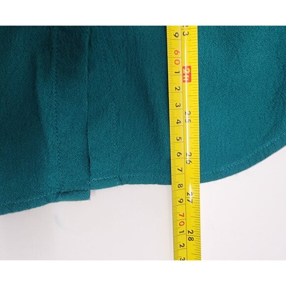 J. Jill Teal Button-Up Long Sleeve Textured Blouse - Picture 12 of 12